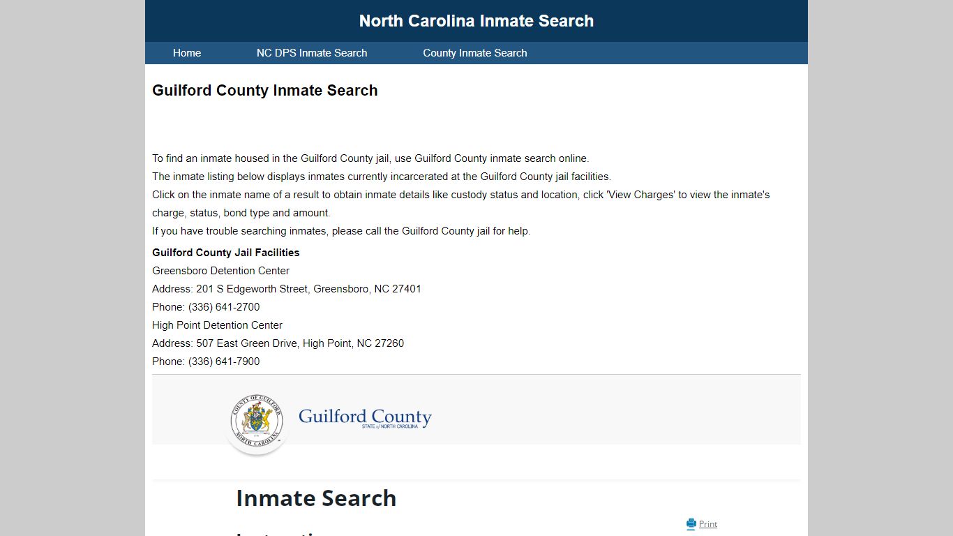 Guilford County Inmate Search