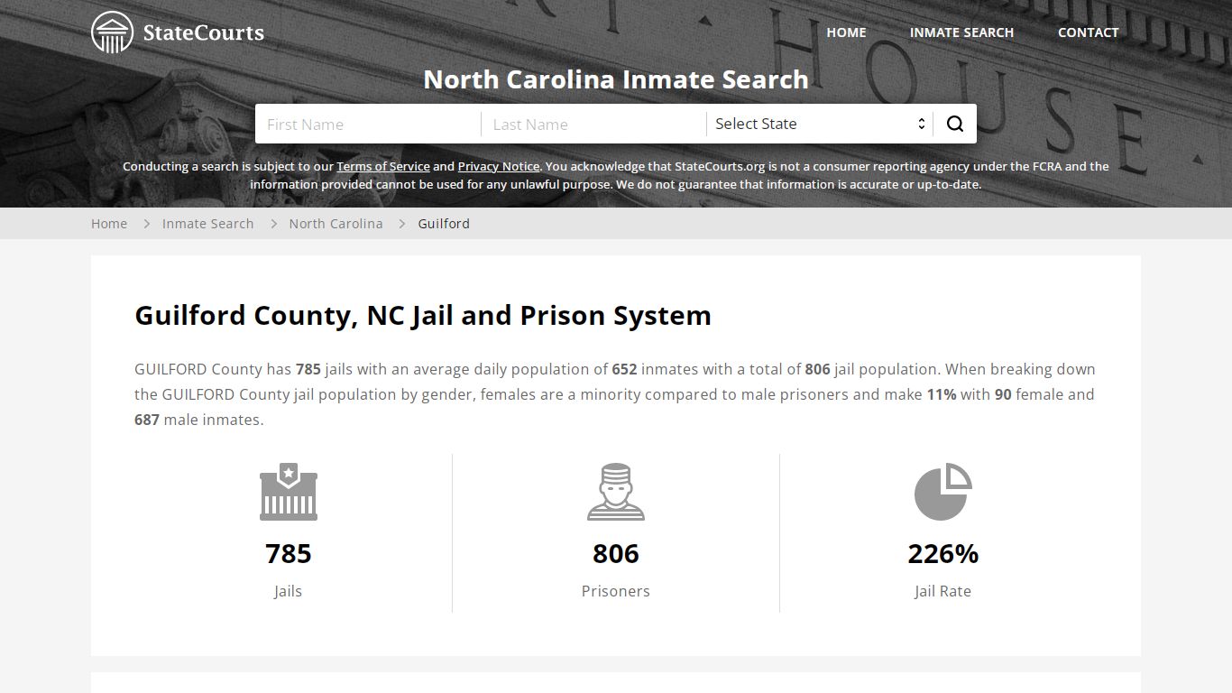 Guilford County, NC Inmate Search - StateCourts